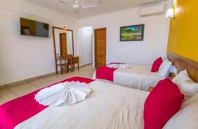 Cama o camas de una habitación en Hotel Serymar