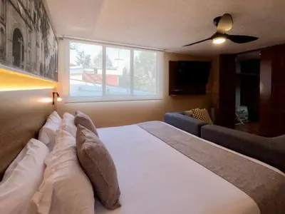Cama o camas de una habitación en Mi Zona Lodging Coyoacán