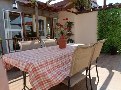 Un patio o zona al aire libre en PentHouse con Roof Garden Privado Aeropuerto CDMX