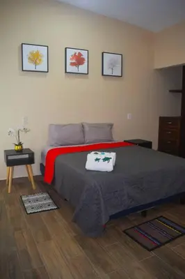 Cama o camas de una habitación en Casa Jumaya depto con dos habitaciones queen.