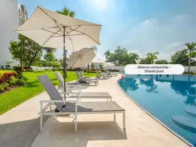 Piscina en o cerca de Departamento en Paraiso Country Club - Amenidades de lujo