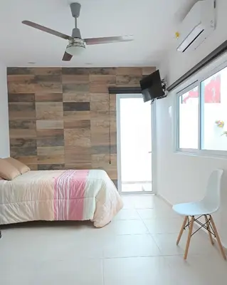 Cama o camas de una habitación en Habitaciones Amubladas Logos II