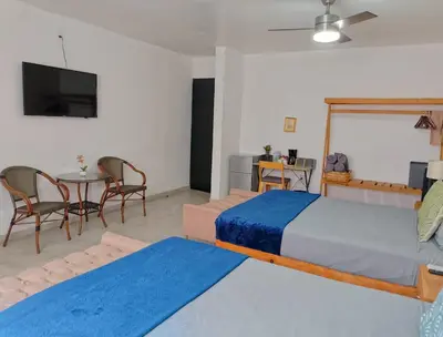 Cama o camas de una habitación en Bokatrip Xochimilco