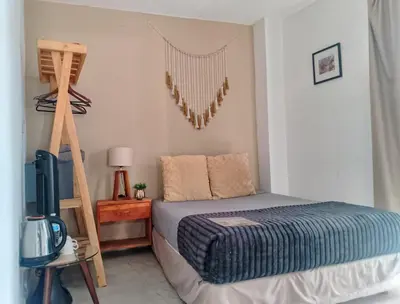 Cama o camas de una habitación en Bokatrip Xochimilco