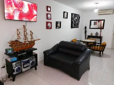 Zona de estar de Casa Acá Diamante Gaviotas