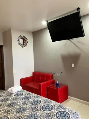 Una televisión o centro de entretenimiento en Casa Biznaga