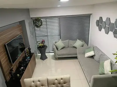 Zona de estar de Departamento cerca del Aeropuerto y Foro sol