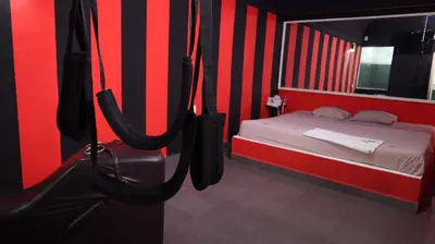 Cama o camas de una habitación en La Selva Auto Hotel ADULTS ONLY