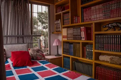 Cama o camas de una habitación en Casa en centro de Coyoacán