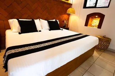 Cama o camas de una habitación en Casa Sofi Oaxaca