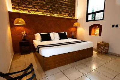Cama o camas de una habitación en Casa Sofi Oaxaca