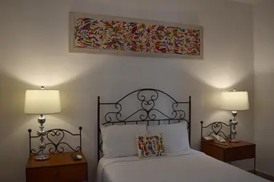 Cama o camas de una habitación en Ex Hacienda Santa Cecilia