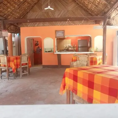 Una cocina o zona de cocina en Bungalow confortable en lagunas de Chacahua