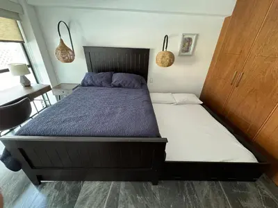 Cama o camas de una habitación en Great apartment in the heart of Coyoacan