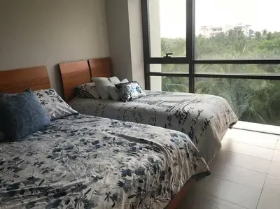 Cama o camas de una habitación en Acapulco amplio Depto 3bd en Residencial La Isla Torre Hawaii