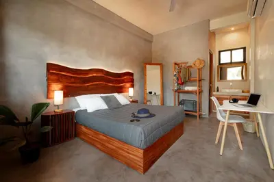 Cama o camas de una habitación en Che Puerto Escondido Hostel & Bar Adults Only