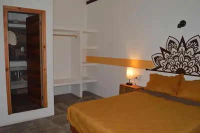 Cama o camas de una habitación en Hotel Axolotl