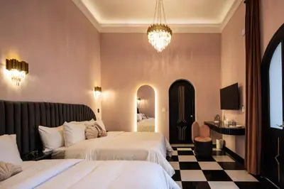 Cama o camas de una habitación en HOLT's Casa De Mi Independencia