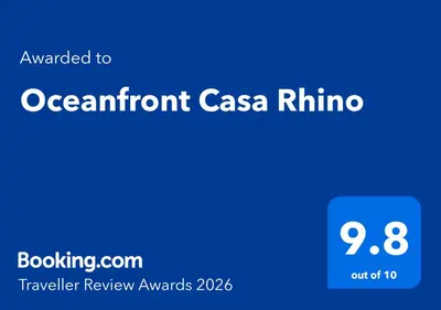 Certificado, premio, señal o documento que está expuesto en Oceanfront Casa Rhino