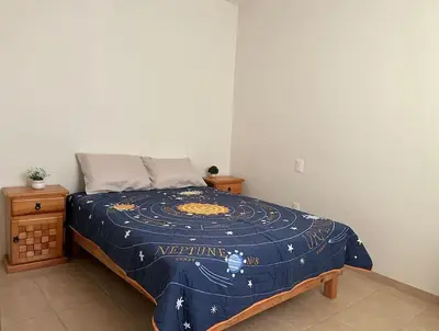 Cama o camas de una habitación en Casa Colibri Oaxaca con Jacuzzi en Terraza