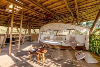 Zona de estar de Bamboo Tree House romantic & luxury retreat