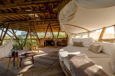 Zona de estar de Bamboo Tree House romantic & luxury retreat