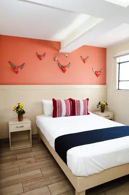 Cama o camas de una habitación en Hotel El Andariego